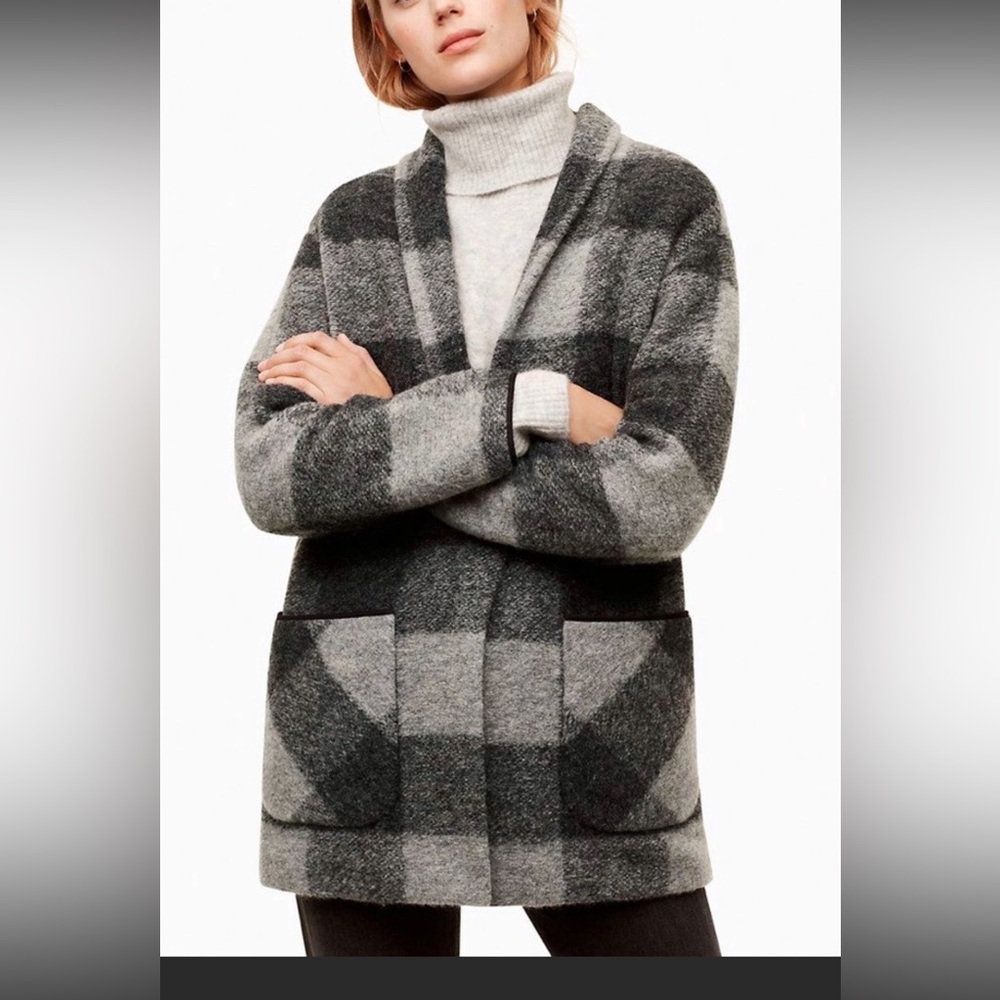 Aritzia | Wilfred Free | Off Duty Jacket Size XS Wool Blend Cocoon Buffalo Check